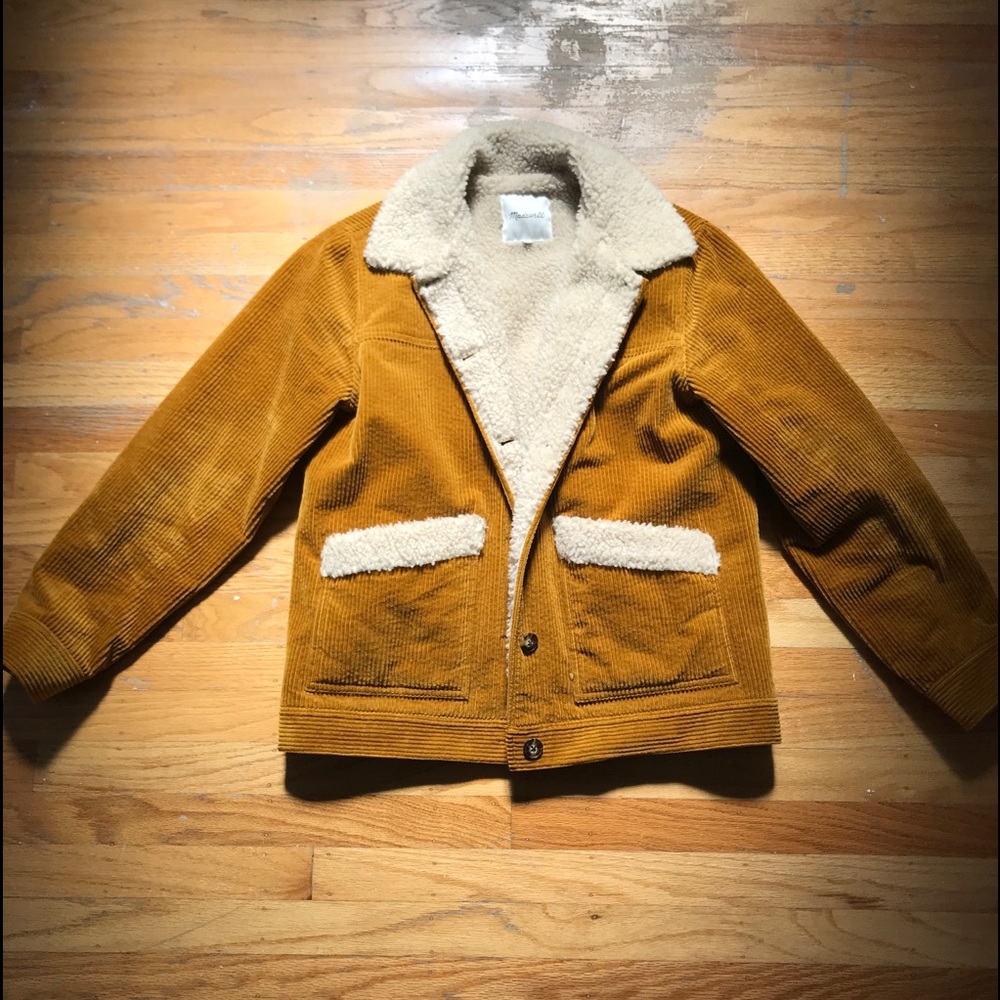 Madewell Sherpa-Lined Corduroy Swing Chore Coat